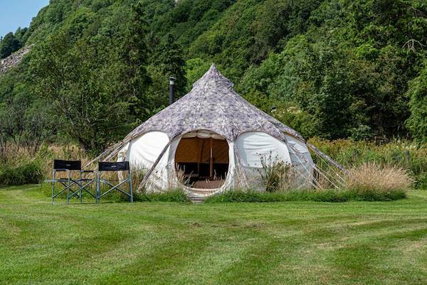 A luxury lotus glamping tent...